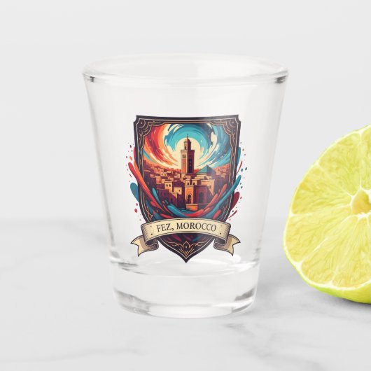Reise nach Fes Marokko Schnapsglas (Vorderseite)