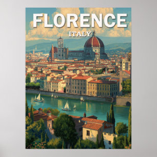 Reise nach Florenz Italien Vintage Skyline Poster