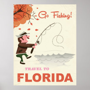 Reise nach Florida Vintage-Angelprint Poster