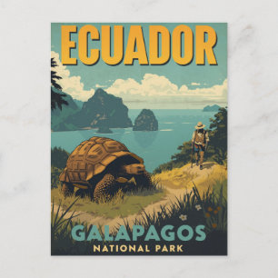 Reise nach Galapagos Ecuador Vintage Postkarte