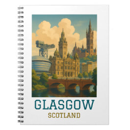 Reise nach Glasgow Schottland Vintage Notizblock
