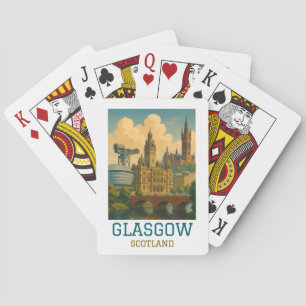 Reise nach Glasgow Schottland Vintage Spielkarten