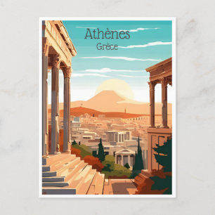Reise nach Griechenland Athen Grèce vintage Touris Postkarte