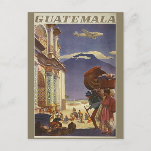 Reise nach Guatemala im Retro-Stil Postkarte