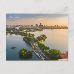 Reise nach Hanoi Vietnam im Vintage-Stil, Retro-Ur Postkarte
