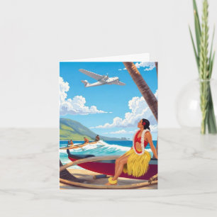 Reise nach Hawaii im Vintage-Stil Feiertagskarte