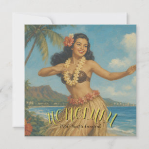 Reise nach Hawaii im Vintage-Stil Karte