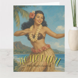 Reise nach Hawaii im Vintage-Stil Karte