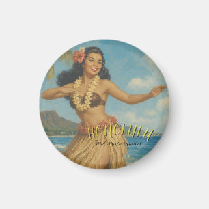 Reise nach Hawaii im Vintage-Stil Magnet