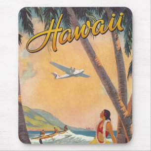 Reise nach Hawaii im Vintage-Stil Mousepad