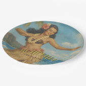 Reise nach Hawaii im Vintage-Stil Pappteller (Schrägansicht)