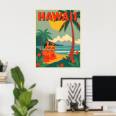 Reise nach Hawaii im Vintage-Stil Poster (Heimbüro)