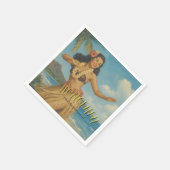 Reise nach Hawaii im Vintage-Stil Serviette (Ecke)