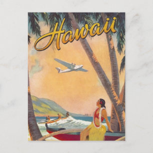 Reise nach Hawaii in alten Zeiten Postkarte