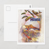 Reise nach Hawaii, Surfen auf einer großen Welle,  Postkarte (Vorne/Hinten)