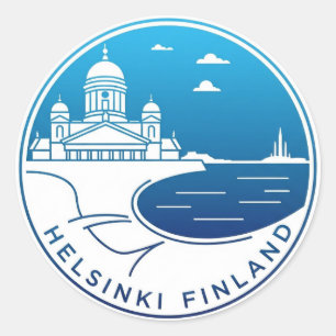 Reise nach Helsinki Finnland Vintage Runder Aufkleber