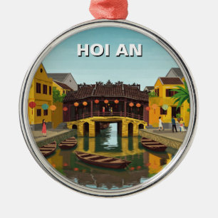 Reise nach Hoi An Vietnam Japanische Überdachte Br Ornament Aus Metall