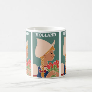 Reise nach Holland im Vintage-Stil: Tulpenfelder Kaffeetasse