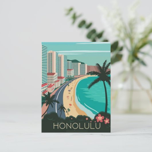Reise nach Honolulu Postkarte (Stehend Vorderseite)