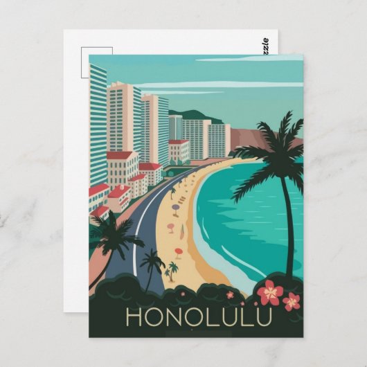 Reise nach Honolulu Postkarte (Vorne/Hinten)