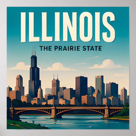 Reise nach Illinois Chicago Springfield Mittlerer Poster (Vorne)