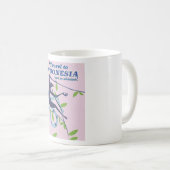 Reise nach Indonesien Affen Urlaub Vintage Poster Kaffeetasse (VorderseiteRechts)