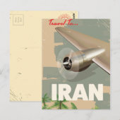 Reise nach Iran Vintage Reiseplakat Postkarte (Vorne/Hinten)