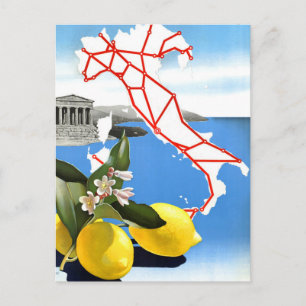 Reise nach Italien im Vintage-Stil Postkarte