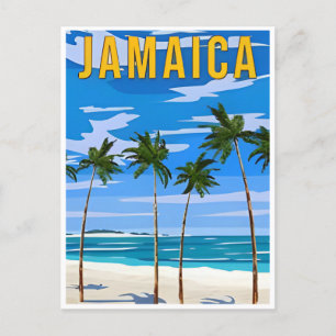 Reise nach Jamaika im Vintage-Stil Tropischer Stra Postkarte