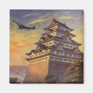Reise nach Japan im Vintage-Stil, japanische Pagod Magnet