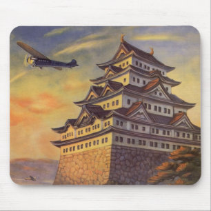 Reise nach Japan im Vintage-Stil, japanische Pagod Mousepad
