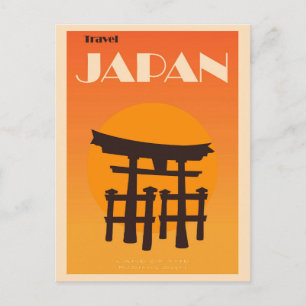 Reise nach Japan Japan Pagode Vintage Postkarte