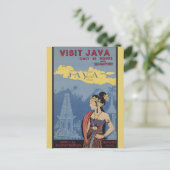 Reise nach Java Indonesien Vintage Postkarte (Stehend Vorderseite)