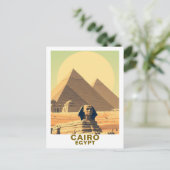 Reise nach Kairo Ägypten Pyramiden & Sphinx Postkarte (Stehend Vorderseite)