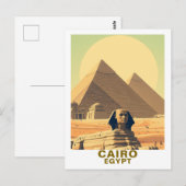 Reise nach Kairo Ägypten Pyramiden & Sphinx Postkarte (Vorne/Hinten)