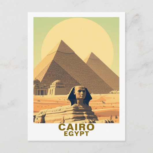 Reise nach Kairo Ägypten Pyramiden & Sphinx Postkarte (Vorderseite)