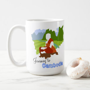 Reise nach Kambodscha Karte mit Monk Kaffeetasse
