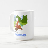 Reise nach Kambodscha Karte mit Monk Kaffeetasse (Vorderseite Links)