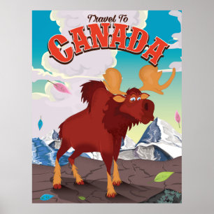 Reise nach Kanada Vintage-Cartoon-Plakat Poster