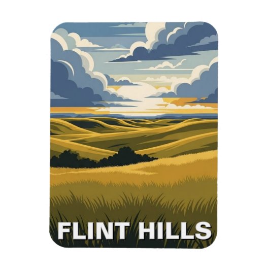 Reise nach Kansas Flint Hills Magnet (Vertikal)