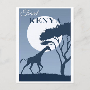 Reise nach Kenia Afrika Afrikanische Giraffe Vinta Postkarte