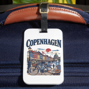 Reise nach Kopenhagen Dänemark Nyhavn Hafen Gepäckanhänger