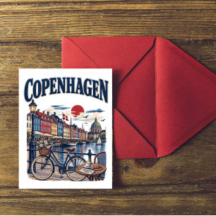 Reise nach Kopenhagen Dänemark Nyhavn Hafen Postkarte