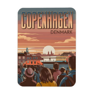 Reise nach Kopenhagen Vintage-Touristen Geschenke Magnet