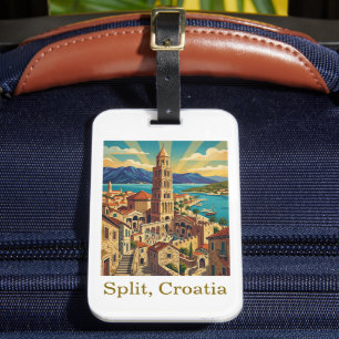 Reise nach Kroatien Dalmatien Split Vintage Gepäckanhänger