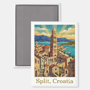 Reise nach Kroatien Dalmatien Split Vintage Magnet