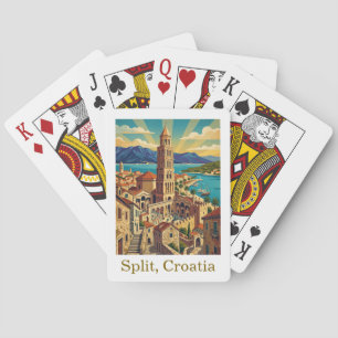 Reise nach Kroatien Dalmatien Split Vintage Spielkarten