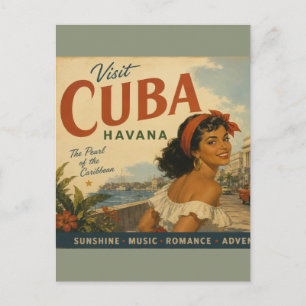 Reise nach Kuba - Grüße aus Havanna im Vintage-Sti Feiertagspostkarte