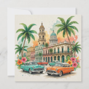 Reise nach Kuba - Grüße aus Havanna Vintage Feiertagskarte