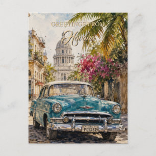 Reise nach Kuba - Grüße aus Havanna Vintage Postkarte